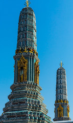 Beautiful Stupa. Temple Wat Pho in Bangkok, Thailand.