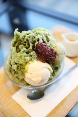 Japanese green tea shave ice