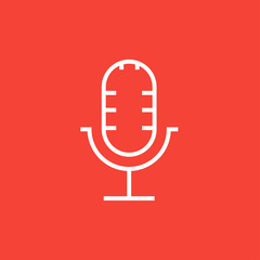 Retro microphone line icon.