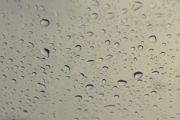 Rain drops on windshield car,Vintage Effect