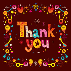 Naklejka premium thank you card abstract art retro style