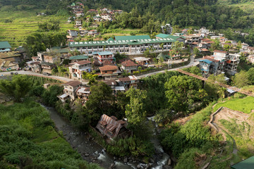 Fototapeta na wymiar Poblacion and nearby barangays in Banaue is the central commercial and business district.