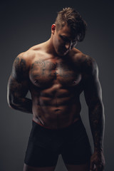 Fototapeta premium A man in a deep shadows.