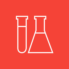 Test tubes line icon.