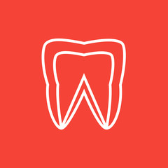 Molar tooth line icon.