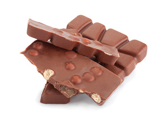 Chocolate block on white