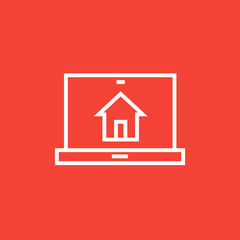 Smart house technology line icon.