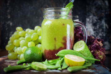 Green Red Smoothie Fruit Vegetables Raw Ingredient
