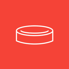 Hockey puck line icon.