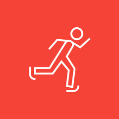 Speed skating line icon.