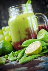 Green Red Smoothie Fruit Vegetables Raw Ingredient