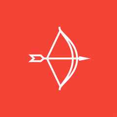 Bow and arrow line icon.