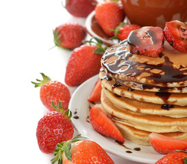 Pancakes with strawberries