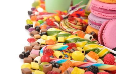 Colorful lollipop and candy