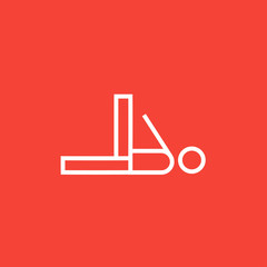 Man making exercises line icon.