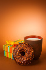 donut with milk - 107817474