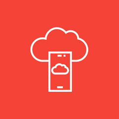 Cloud computing line icon.