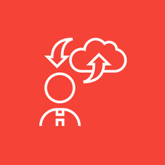 Cloud computing line icon.