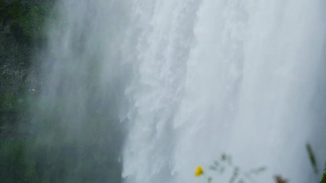 Beautiful view on icelandic waterfall in iceland Beautiful view on icelandic waterfall in iceland Skogarfoss. The famous Skogarfoss waterfall in the south of Iceland.