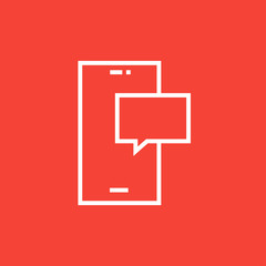 Touch screen phone with message line icon.