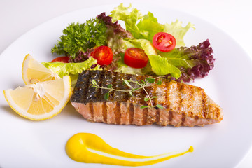 Salmon steak food