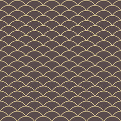 Seamless vector ornament. Modern geometric pattern with repeating golden wavy lines