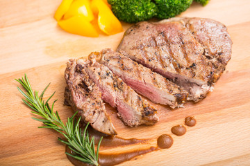 Steak beef with vegetable