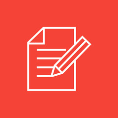 Taking note line icon.