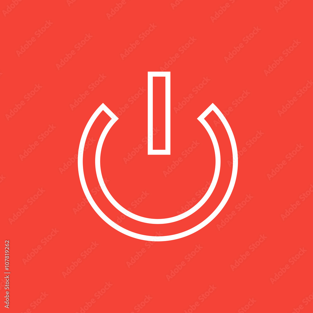 Sticker power button line icon.