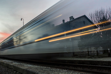train passing,
