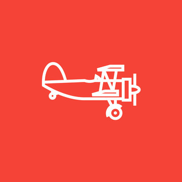 recommend clip art: Propeller plane line icon.