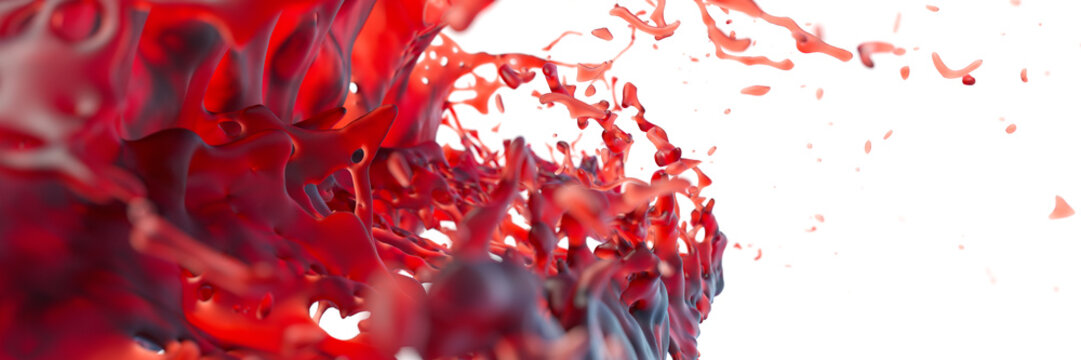 Rotes Blut spritzt als Panorama