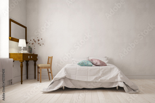 Schlafzimmer mit Doppelbett und Schreibtisch\ Schlafzimmer mit Doppelbett und Schreibtisch\