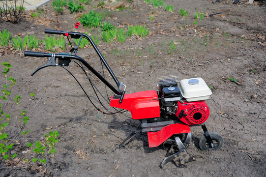 Garden Tiller In The Field