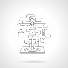 Sport exercises detail line icon