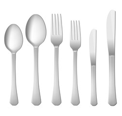 Fork, spoon and knife. Vector illustration