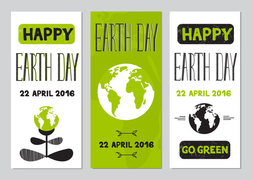 Earth Day set of banners