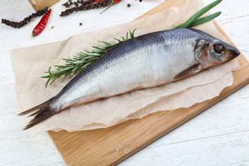 Herring with onion and rosemary