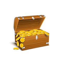 trunk chest full of gold coins treasures