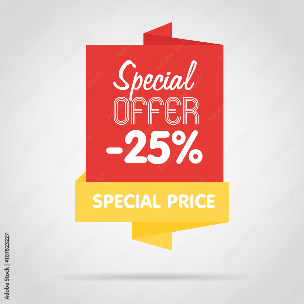 Canvas Prints badge isolated vector in flat design style. special offer badge or label.
