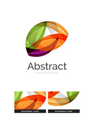 Circle logo. Transparent overlapping swirl shapes. Modern clean business icon