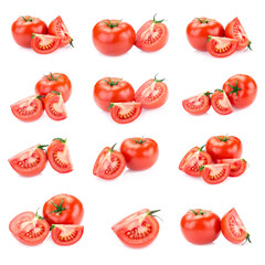 Red Tomatoes on white background