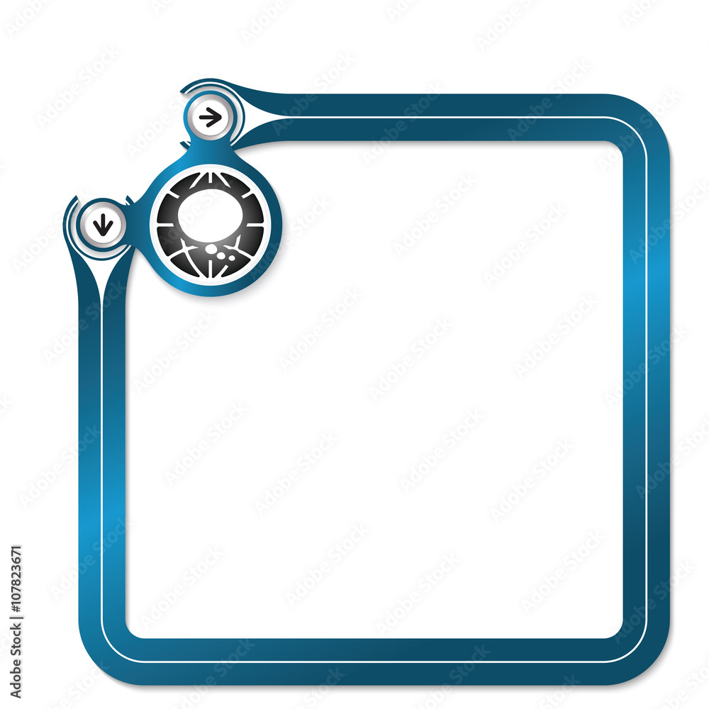 Poster blue frame for your text and globe symbol and speech bubble