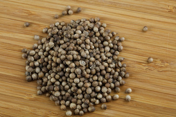 Coriander seeds heap