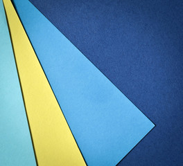 paper page with blue and yellow colors
