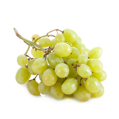 Fresh green grapes isolated on white background
