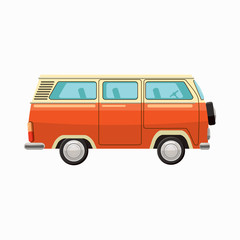 Bus icon, cartoon style