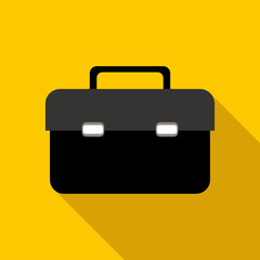 Business briefcase icon, flat style