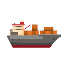 Cargo ship icon, cartoon style 