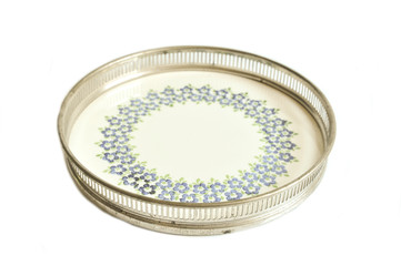 Antique silverware in isolate white background